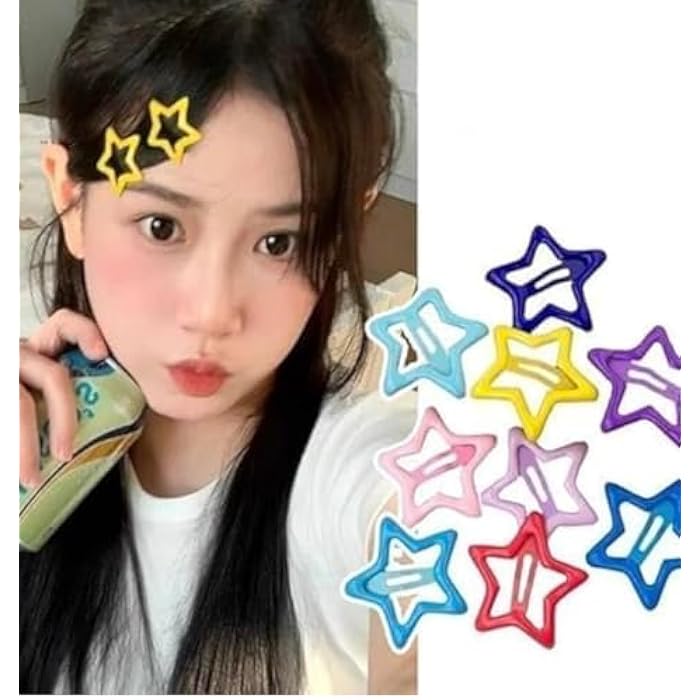 Colorful Side Star Hair Clips Great for Baby Girls Women Kids Hair Accessories - 6 Pieces - Image 4